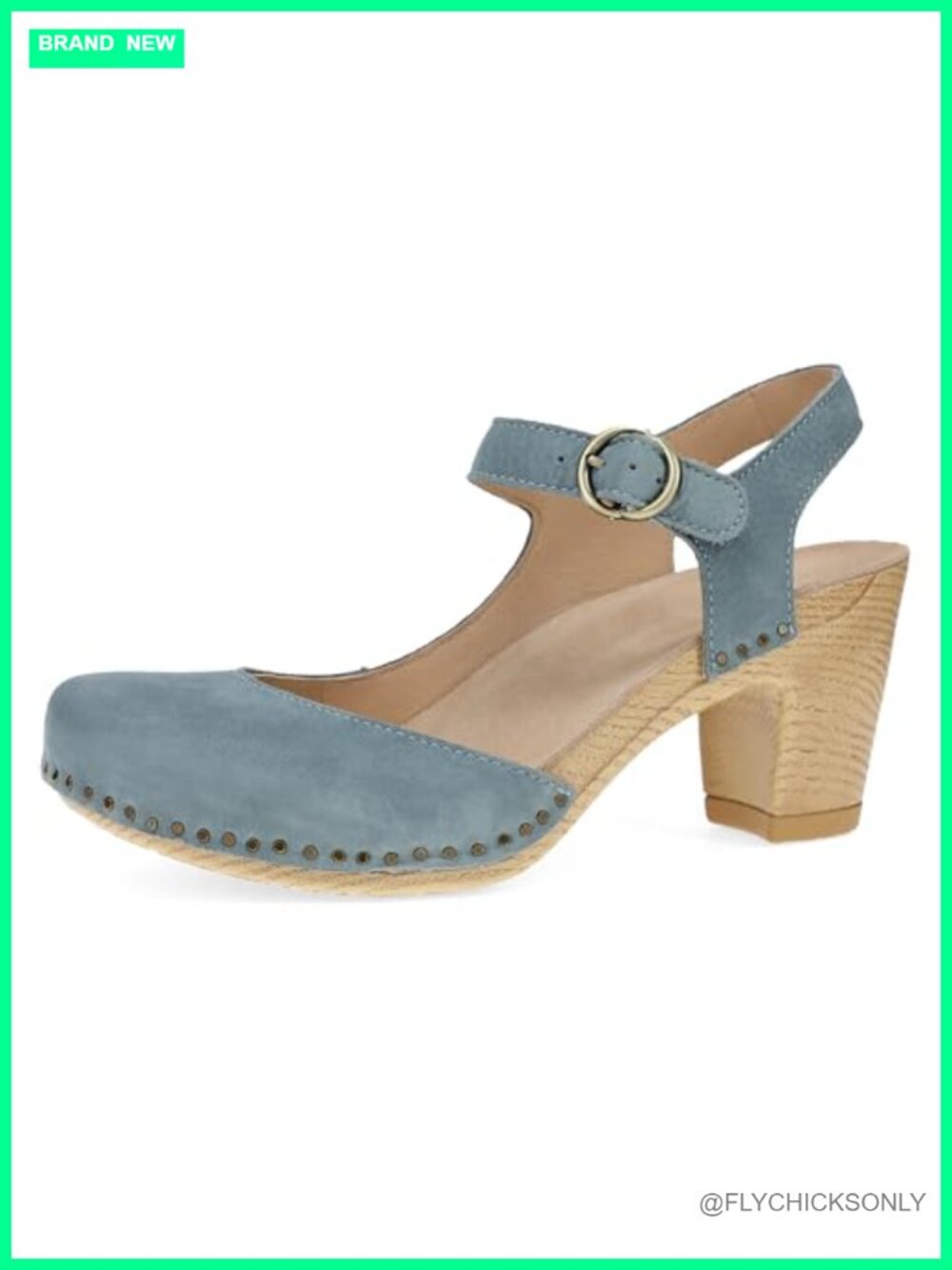 Dansko Taytum Closed Toe Heeled Sandal Milled Nubuck Buckle Ankle Strap